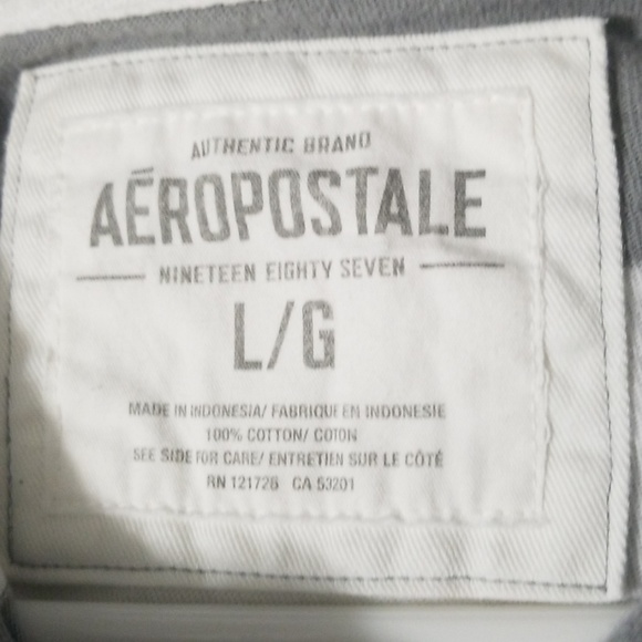 Aeropostale mens polo,  size L, white/gray - Picture 2 of 2